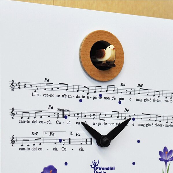 Spring Cuckoo Wall Clock 20.5x10xh20.5 cm White MDF Case