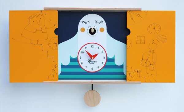 Wall Cuckoo Clock IL CUCU' DEL RE_CUCOLO 30-50x12xh22 cm, Foldable Lacquered MDF Case, Made in Italy Colour