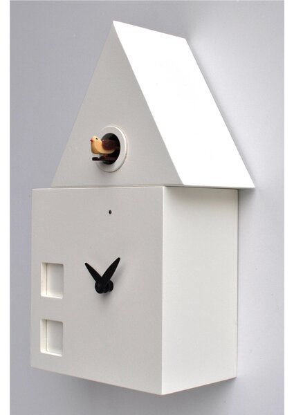 Cuckoo Wall Clock with Pendulum, MDF Case, CASETTA H-2, Size 18x11x h30 cm, White Colour