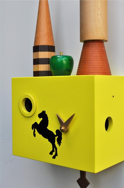 Cuckoo Clock with Pendulum PALIO Dimensions 21.5x10xh 43 cm Lacquered MDF and Yellow Birch Case