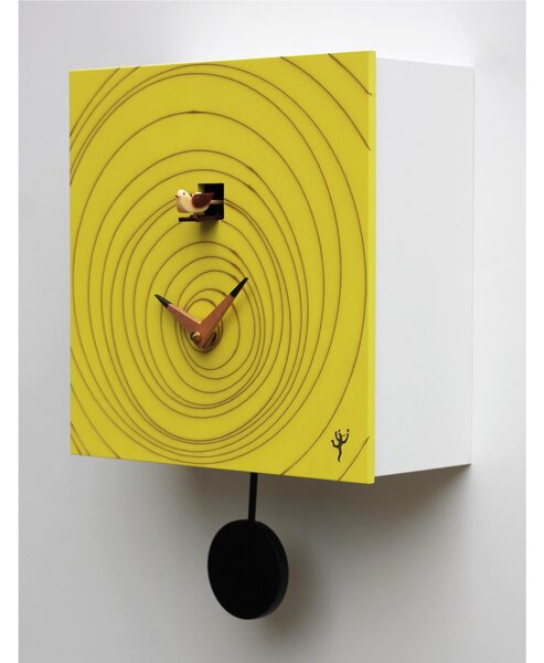 Vortex Cuckoo Clock 24.5x11xh24.5 cm, lacquered MDF case, and spiral decoration