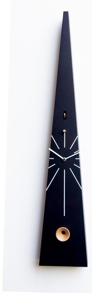 Wall or Freestanding Cuckoo Clock QQ Tall 17.5x12xh90 cm, Lacquered MDF Case, Beech Acoustic Horn, Hand-Carved Black Wooden Bird