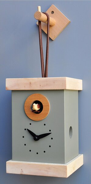 Wall Cuckoo Clock, TITTI Support 13x13xh20 cm MDF Case Grey ral 7033
