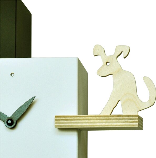 The Guardian Cuckoo Clock 25x12xh23 MDF Case with Birch Details in Black and White