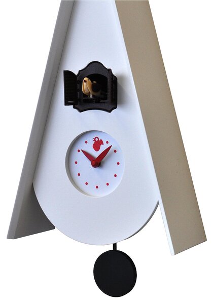 Wall Cuckoo Clock Kittens 25x11xh55 White Lacquered MDF Case
