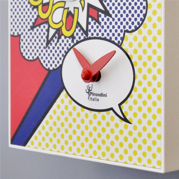 Wall Clock, D'Apres Roy Lichtenstein 16.5x10xh20 cm White Lacquered MDF Case