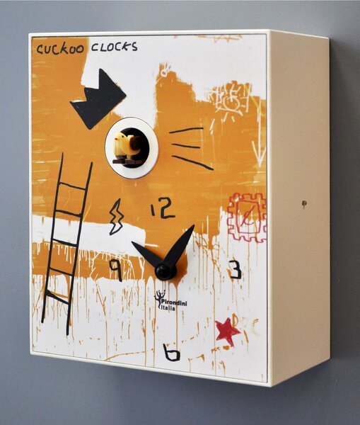 Cuckoo Wall Clock, Basquiat 16.5x10xh20 cm designed by Domenico Cimino