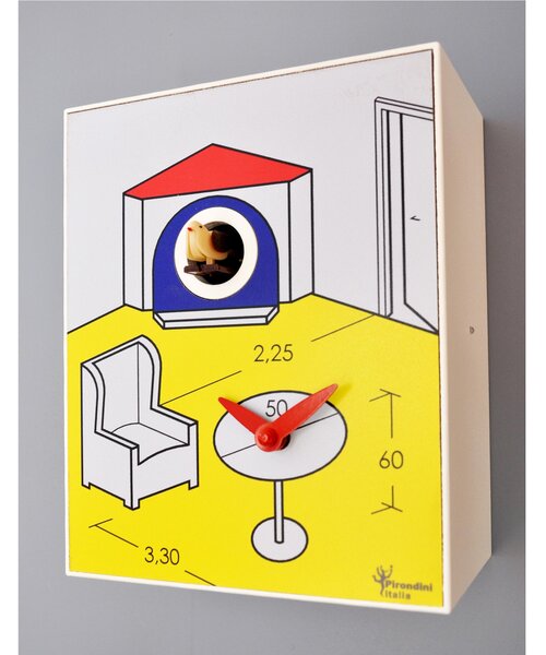 Cuckoo Wall Clock, ARCHI 16.5x10xh20 cm designed by Ezio Pescatori