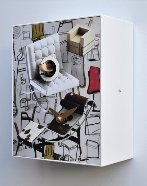 Cuckoo Wall Clock, Design Chairs 16.5x10xh20 cm by Ezio Pescatori, dapres