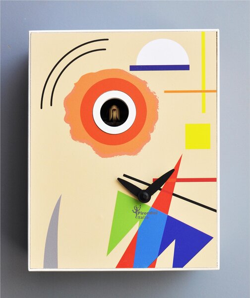 Wall Clock, D'Apres Kandinsky 16.5x10xh20 cm Lacquered MDF Case Multicolour