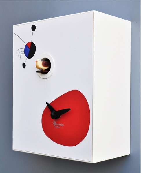 Wall Clock, D'Apres MIRO' 16.5x10xh20 cm White Lacquered MDF Case