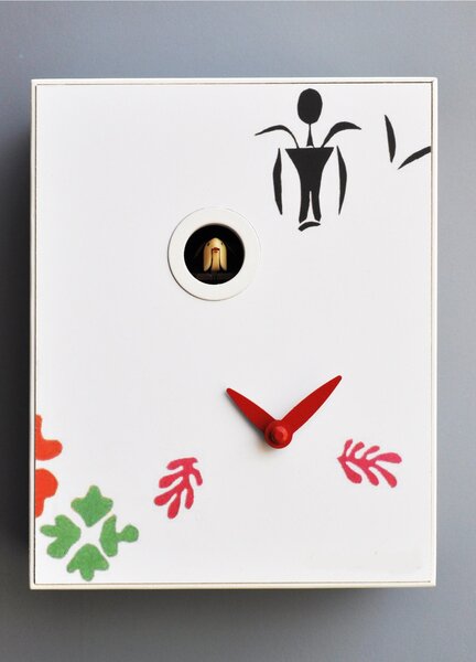 Wall Clock, D'Apres MATISSE 16.5x10xh20 cm, White Lacquered MDF Case
