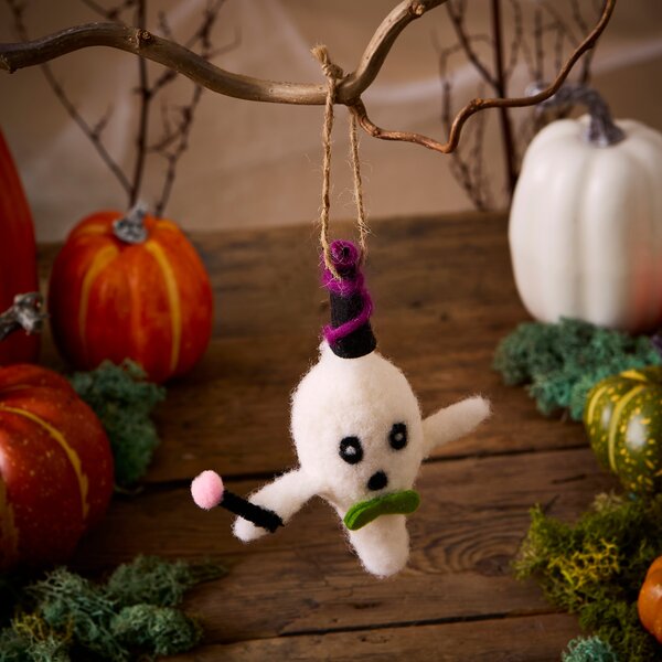 Felt Ghost Hanging Decoration White