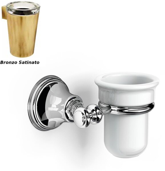 Suspended Porcelain Cup Holder 14x12xh10.50 cm Liberty Porcelain with Satin Bronze Finish