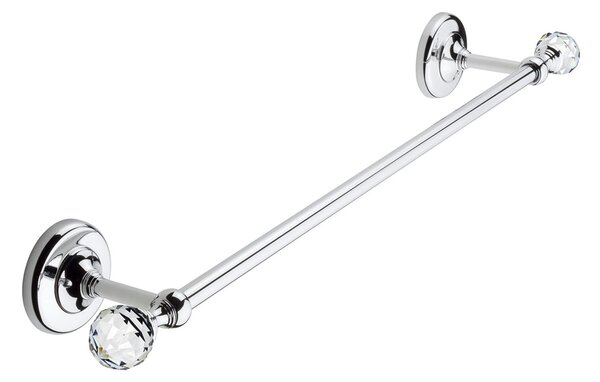 60cm Towel Rack Madras Oriente Chrome and Swarovski, Polished Chrome Finish, Made in Italy