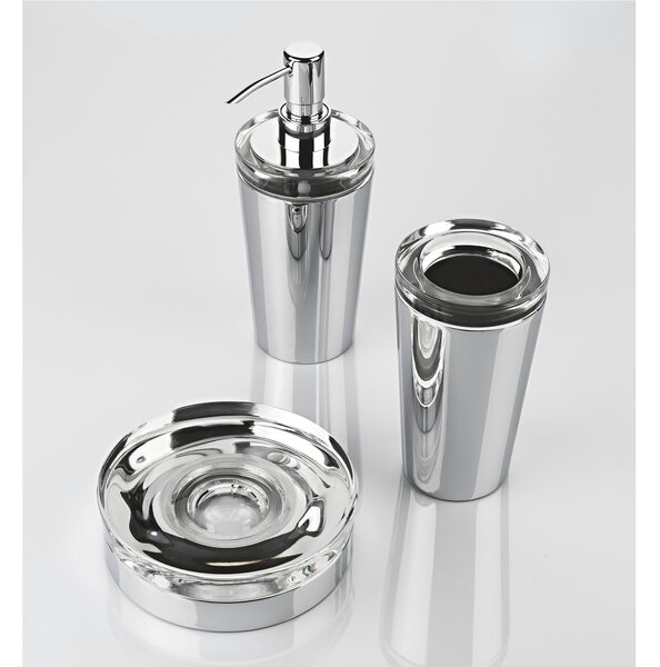 LAPIANA Freestanding Soap Dish 13x13xh8.4 cm in Polished Stainless Steel and Glass