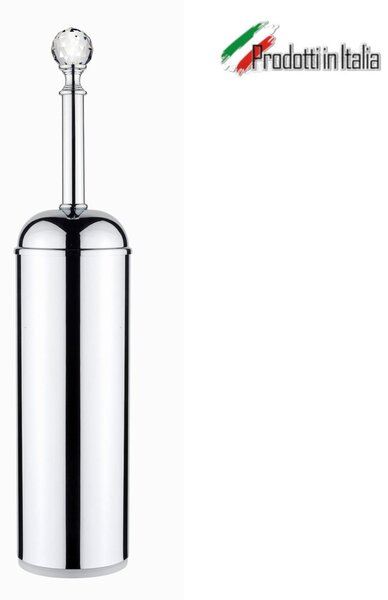 Floor and Wall Toilet Brush Holder from the MADRAS ORIENTE Line 8x8xh37 cm Chrome and Swarovski