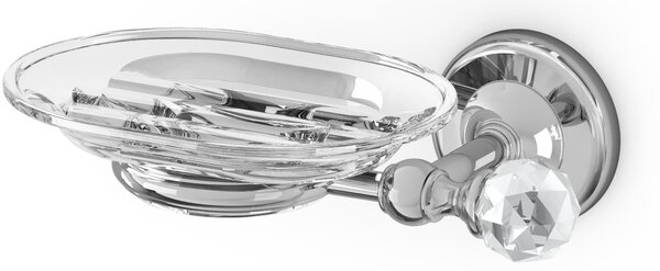 Suspended Soap Dish Linea MADRAS ORIENTE 14x12.5xh11 cm Chrome and Swarovski
