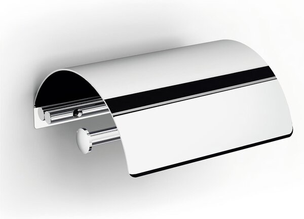 Stainless Steel 304 Toilet Roll Holder with Lid, LA PIANA Line, Polished Finish, Dimensions 14.5x13xh6 cm, Made in Italy, LA PIANA