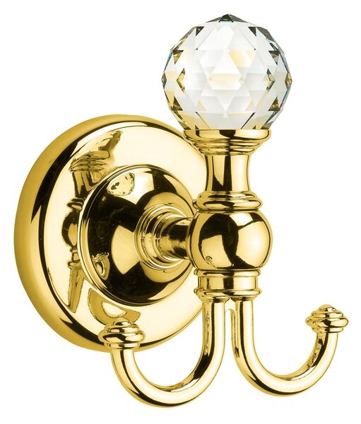 MADRAS ORIENTE Hook Line 7x6.5xh9 cm Polished Gold and Clear Crystal Swarovski