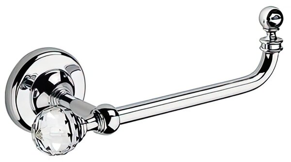 MADRAS ORIENTE Toilet Roll Holder 21.5x9xh6.5 cm Chrome and Swarovski, Polished Chrome Finish, Made in Italy