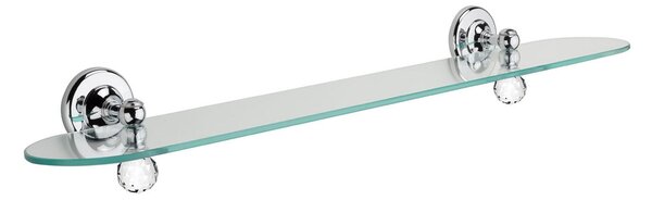 Wall Shelf 60x13.5xh8.0 cm MADRAS ORIENTE Line Chrome and Swarovski, polished chrome finish, Made in Italy
