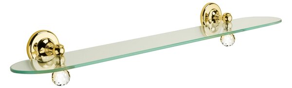 MADRAS ORIENTE Wall Shelf 60x13.5xh8.0 Polished Gold with Clear Crystal Swarovski