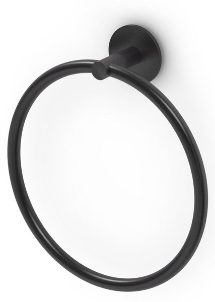 Oslo Round Circular Towel Ring, Minimalist Style, Powder Coated Matte Black Aluminium, Dimensions 19.8x5xH19.8 cm