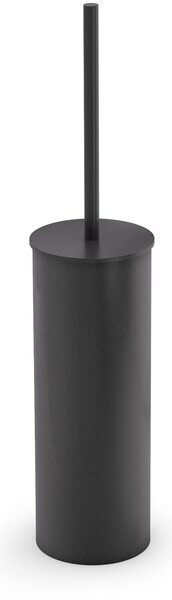 Black Matte Powder Coated Aluminium OSLO ROUND Toilet Brush Holder 8x8x h 39 cm Minimalist Style