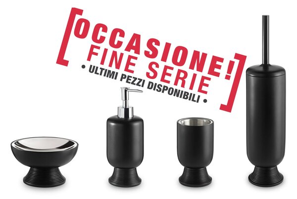 4-Piece Black Resin Bathroom Set - MISO Soap Dish, Tumbler, Dispenser and Toilet Brush Holder