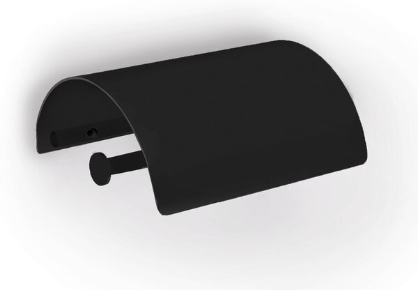 Stainless Steel 304 Bathroom Toilet Roll Holder with Lid, XONY Series, Size 145.5x11.3xh6 cm, Matte Black Finish, Made in Italy, Name: XONY