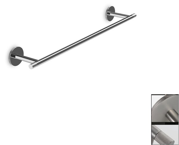 Large 60 cm Towel Rack TEXTURE, Dimensions 60x9xh4.6 cm, Polished Stainless Steel, Contemporary Industrial Style