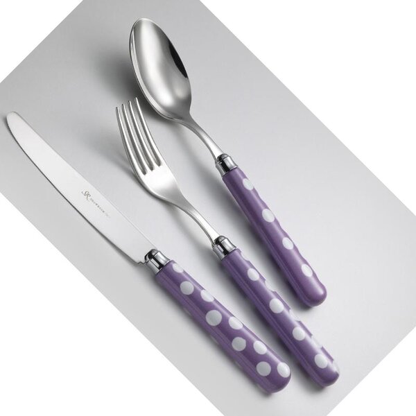 Colourful Cutlery Set 24 Pieces BALLON Line in 18/10 Stainless Steel with Rounded NYLON Handle Dishwasher Safe posate colorate