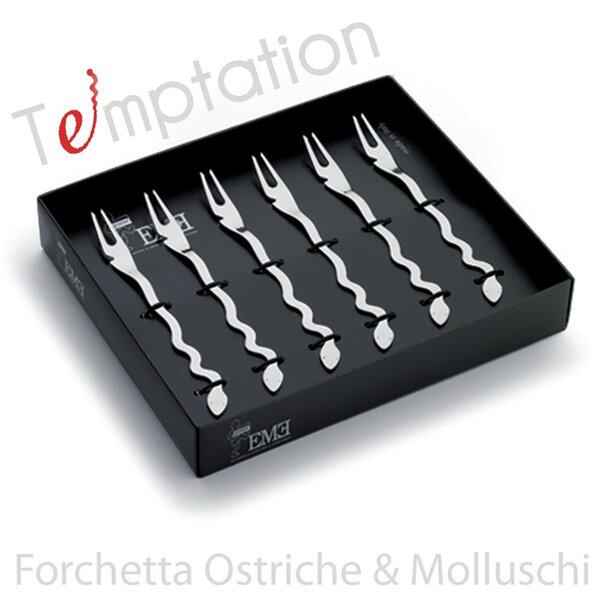 Temptation 6-piece Mollusc Forks in 18/10 Stainless Steel Mirror-polished 2 mm Thickness