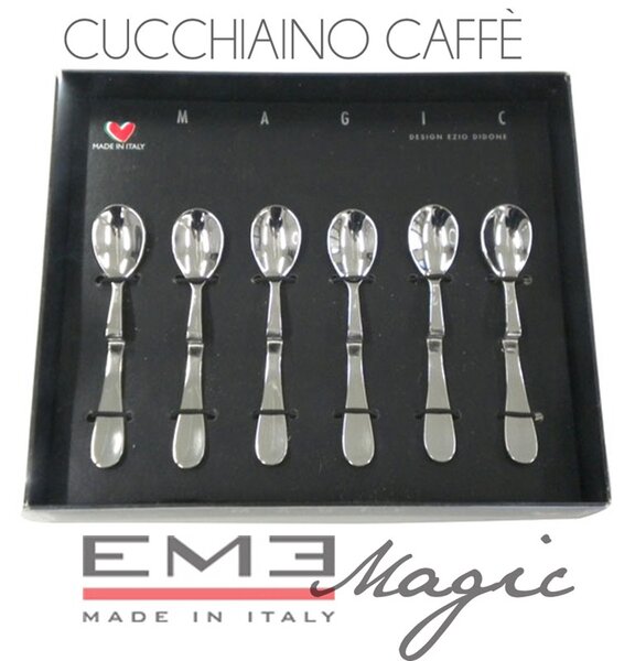 Magic Coffee Spoon Set of 6, 18/10 Stainless Steel, Mirror Polished, 2mm Thickness