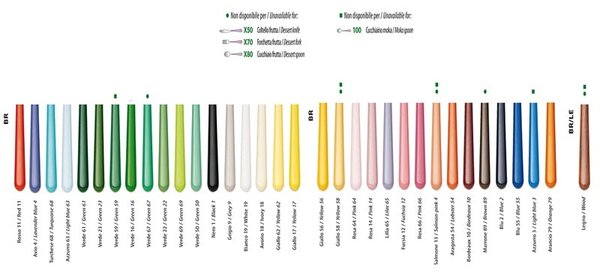 BRIO Colourful Cutlery Set 4 Pieces: 1 Knife, 1 Fork, 1 Spoon, 1 Coffee Spoon in 18/C Stainless Steel