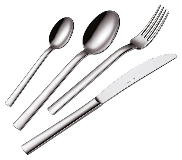 CHEF 24 Piece Cutlery Set in 18/10 Stainless Steel, Mirror Polished, 4mm Thickness