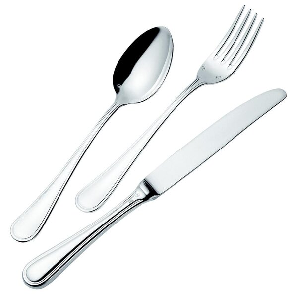 24-Piece IMPERO ARGENTATO Silver Plated Cutlery Set, 8 Microns Silver, 3 mm Thickness