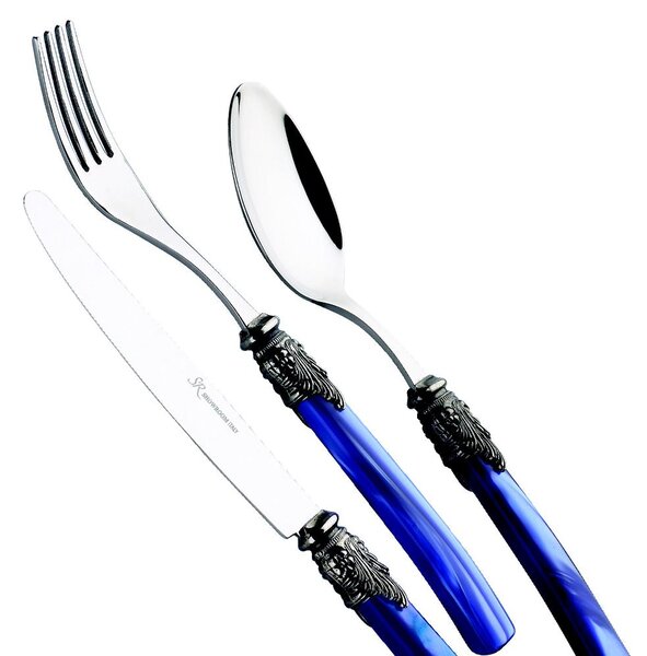 Coloured Cutlery Set 24 pieces LYON in 1810 stainless steel with methacrylate handle dishwasher safe EME