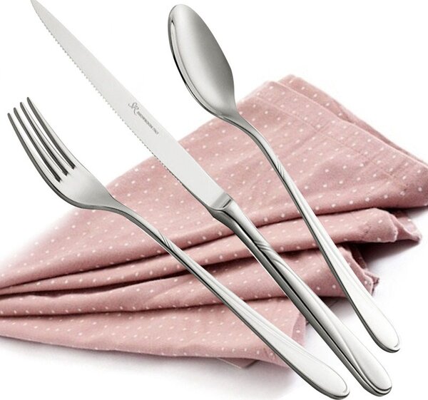 MONICA Cutlery Set 24 Pieces Stainless Steel 18/10 Thickness 3.0 mm in Gift Case EME