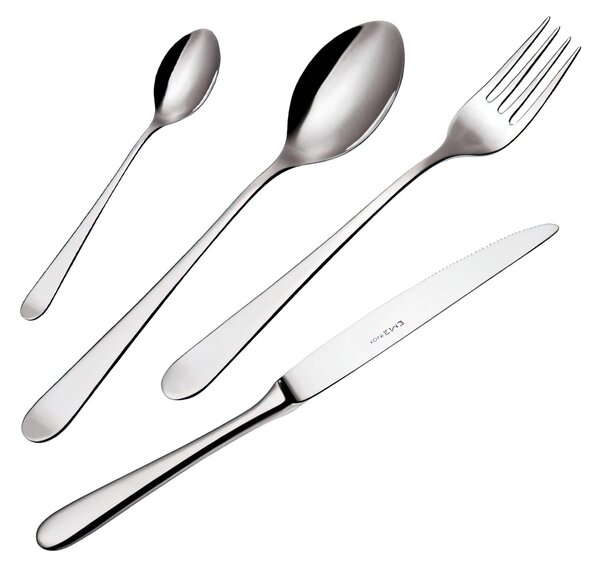 Lady 24-Piece Cutlery Set in 18.10 Stainless Steel with Steak Knife Blade, Mirror Polished 2.5 mm Bright Stainless Finish