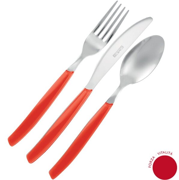 CROMOTERAPIA FORZA 24 Pieces Stainless Steel Cutlery with Acrylic Handles Dishwasher Safe EME