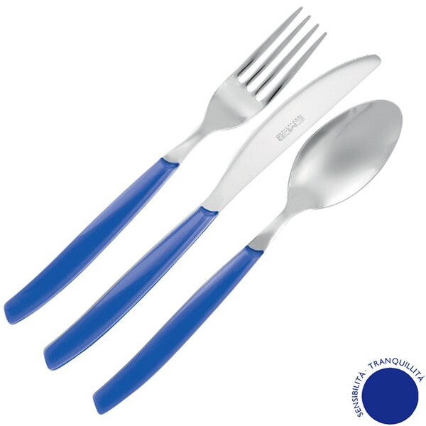 Chromotherapy SENSO 24 Pieces Stainless Steel Cutlery Set with Acrylic Handles Dishwasher Safe EME