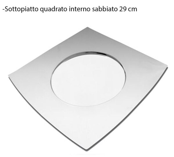 Square Underplate 29x29 cm with Frosted Interior and Polished Edge