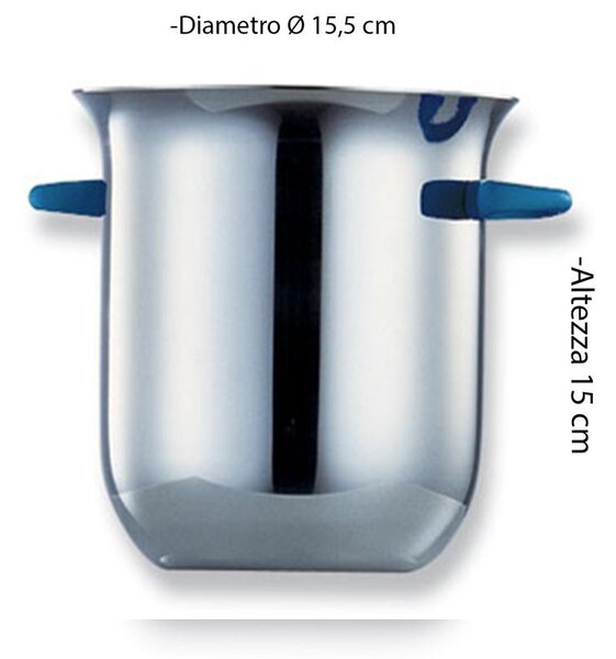 GUMMY Stainless Steel Ice Bucket 15.5xh15 with Coloured Handle, Polished