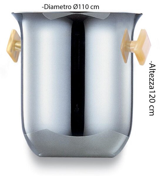 Seville Small Ice Bucket �11xh12 in Polished Stainless Steel with Coloured Handles