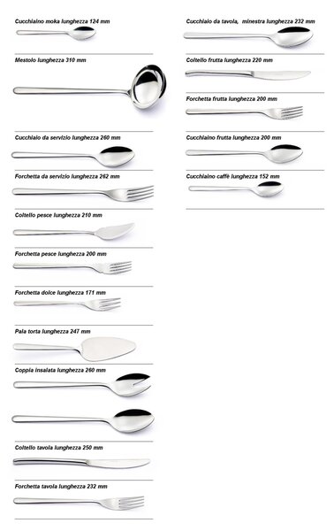 VENICE Cutlery Set 24 Pieces Polished Stainless Steel 1810 AISI304 Thickness 4.0 mm EME