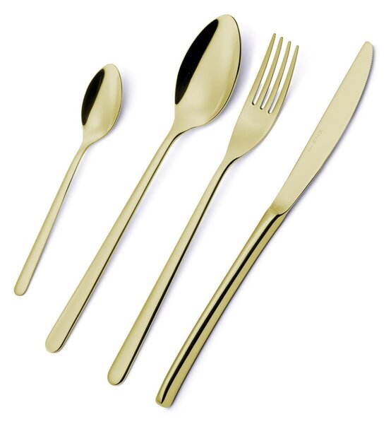 VENICE TIN GOLD Cutlery Set 24 Pieces Stainless Steel 18/10 AISI304 Thickness 4.0 mm EME
