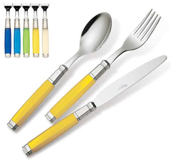 HEXA 4-Piece Colourful Cutlery Set in 18.10 Stainless Steel with ABS Handle Dishwasher Safe by EME
