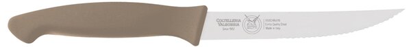 Serrated 12 cm Steak Knife, Dove Grey, Thermoplastic Rubber Handle